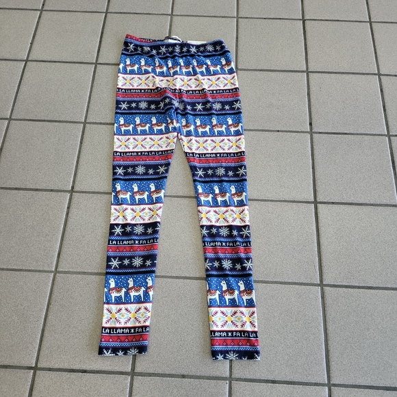 NWT Juniors Small SO Mid Rise Cozy Leggings Christmas Holiday "Fa La Llama" - Picture 1 of 6